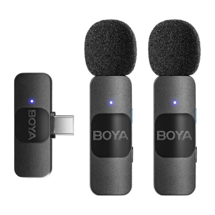 Boya BY V20 Dual Wireless Lavalier Microphone for Android USB C